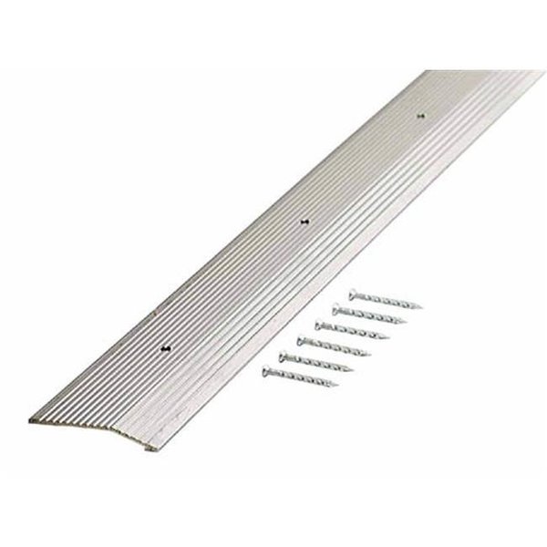 Homepage 2in. X 36in. Silver Fluted Extra Wide Carpet Trim  78212 HO777631